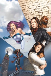 Jessica Jones in her days as the hero 'Jewel' and with her husband Luke Cage & daughter Danielle